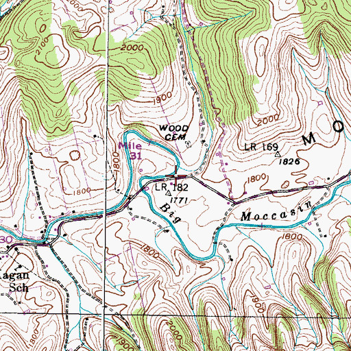 Topographic Map of Deans Store, VA
