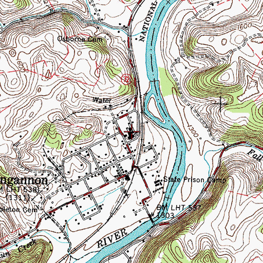 Topographic Map of Dungannon Intermediate School, VA