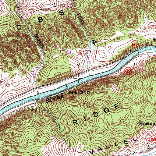 Topographic Map of Falin Cemetery, VA