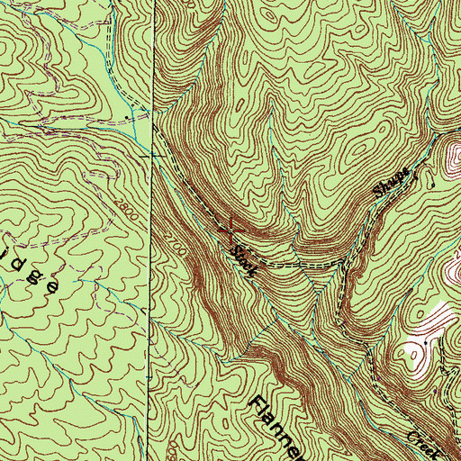 Topographic Map of Fields Cemetery, VA