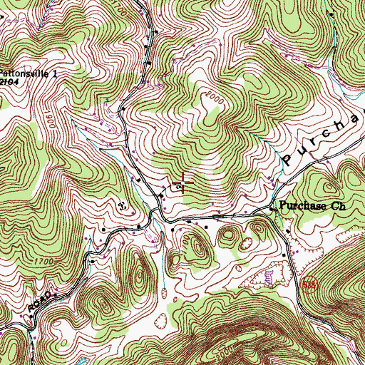 Topographic Map of Franklin Cemetery, VA