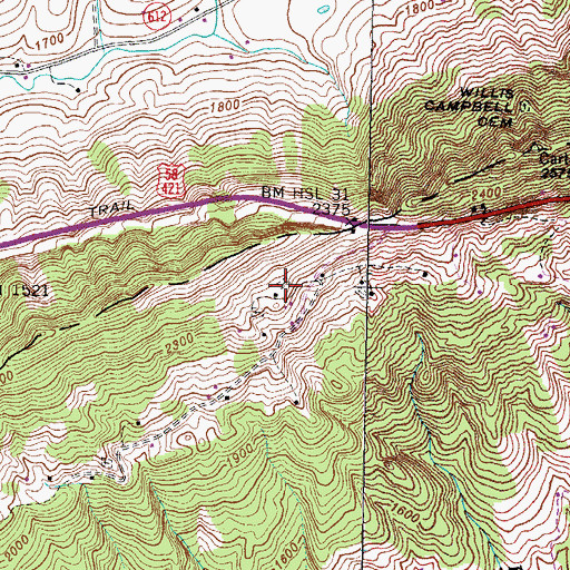 Topographic Map of Fritz Cemetery, VA