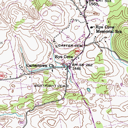 Topographic Map of Fugate Mill (historical), VA