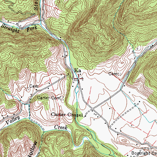 Topographic Map of Glenn Carter Memorial Bridge, VA