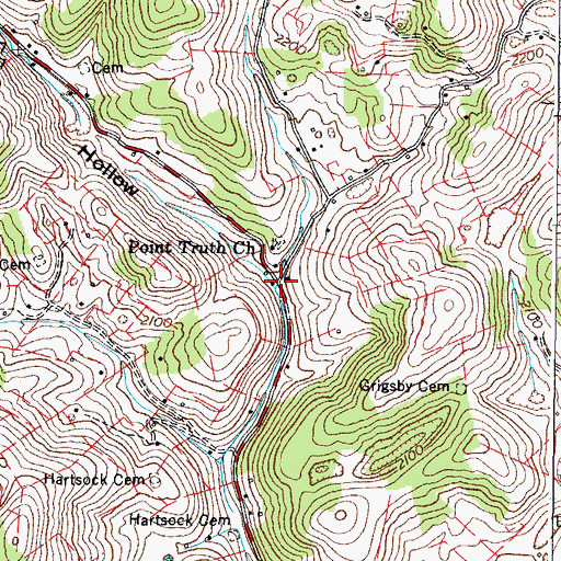 Topographic Map of Grigbys Store, VA