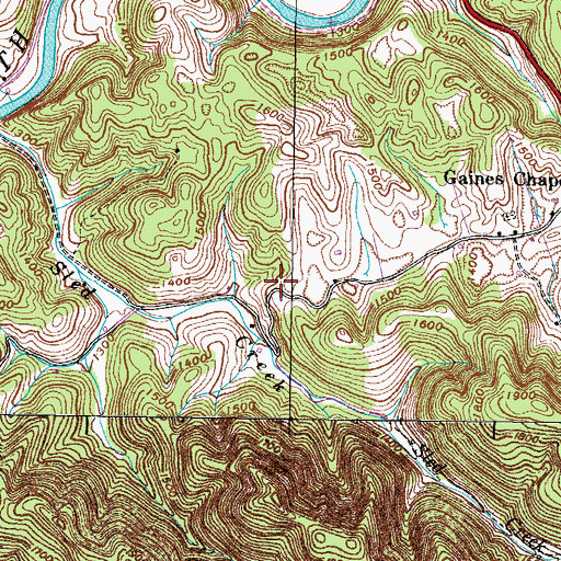 Topographic Map of Harts Hill Church (historical), VA