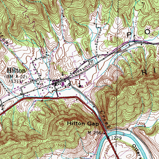 Topographic Map of Hilton Elementary School, VA