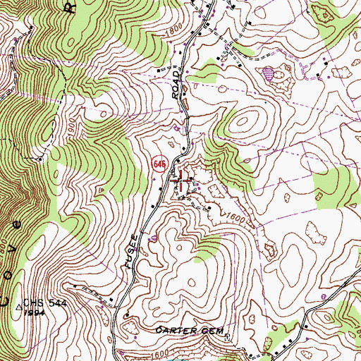 Topographic Map of Horton Cemetery, VA