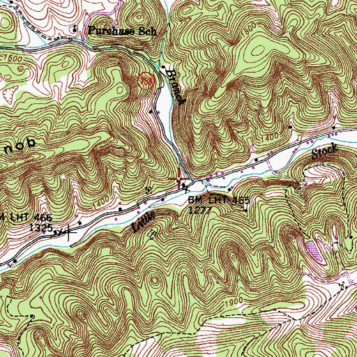 Topographic Map of Horton Cemetery, VA