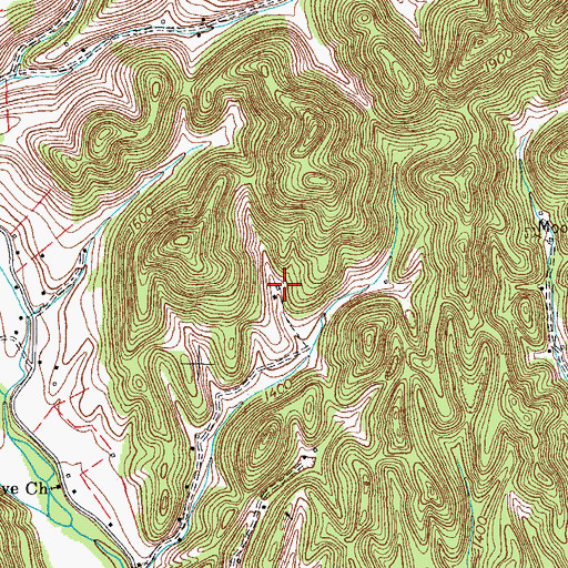 Topographic Map of John Wesley Lane Cemetery, VA