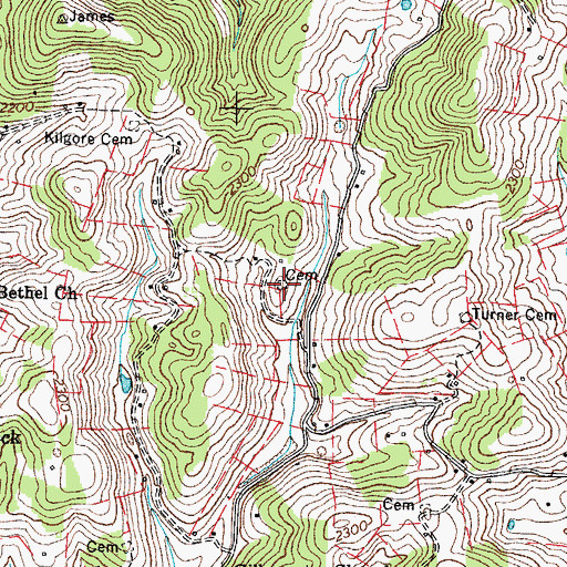 Topographic Map of Kilgore Cemetery, VA