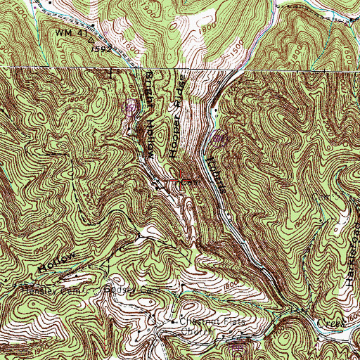 Topographic Map of Lunsford Cemetery, VA