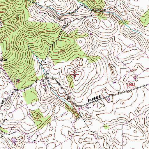 Topographic Map of Mitchell Cemetery, VA