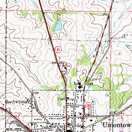 Topographic Map of Westwood Plantation (historical), AL