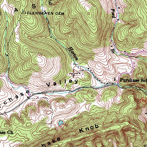 Topographic Map of Necessary Cemetery, VA