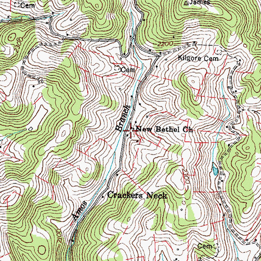 Topographic Map of New Bethel School (historical), VA