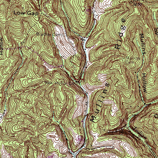 Topographic Map of New Hurlin School (historical), VA