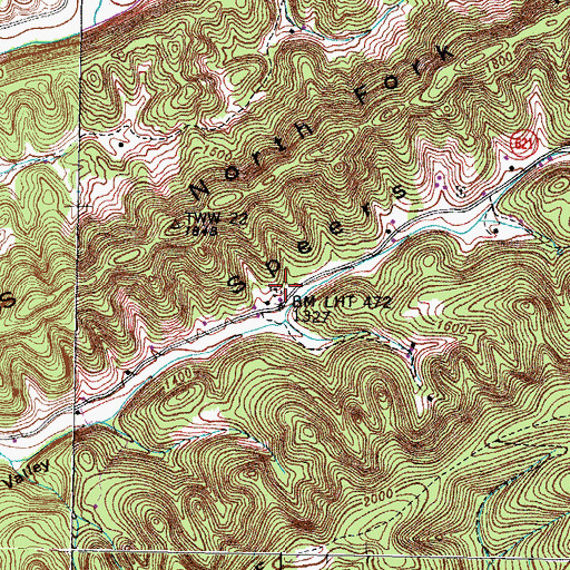 Topographic Map of New Melody Church (historical), VA