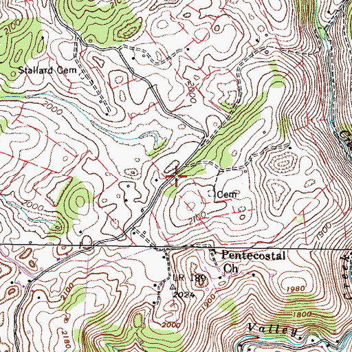 Topographic Map of Old Rocklands School (historical), VA