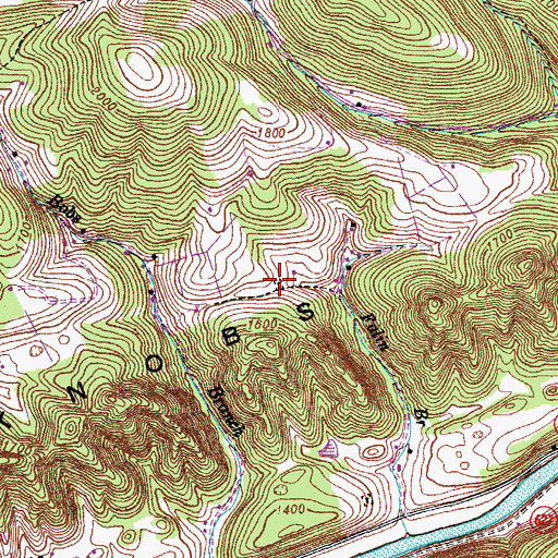 Topographic Map of Rhoton Cemetery, VA