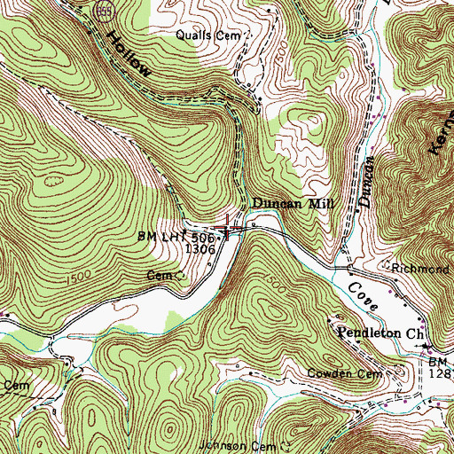 Topographic Map of Riggs (historical), VA