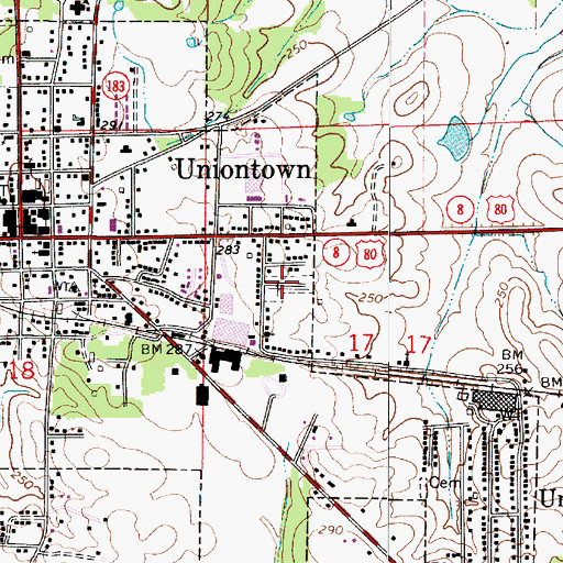 Topographic Map of Goldman Cemetery, AL