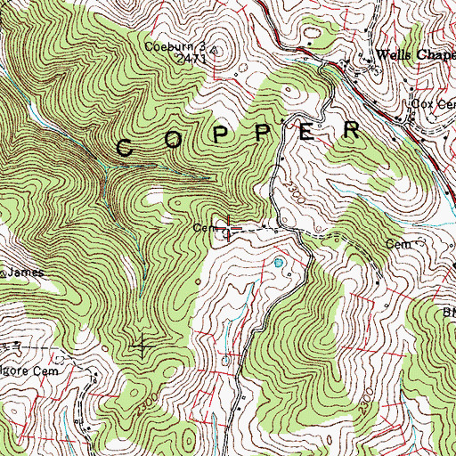 Topographic Map of Salyer Cemetery, VA