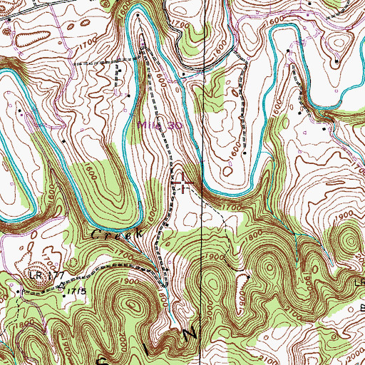 Topographic Map of Saratoga School (historical), VA