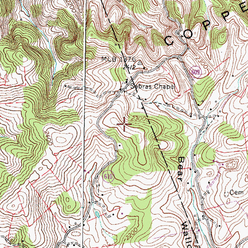 Topographic Map of Sebras Chapel Cemetery, VA