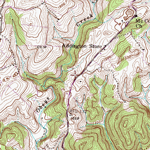 Topographic Map of Solon Addington Cemetery, VA