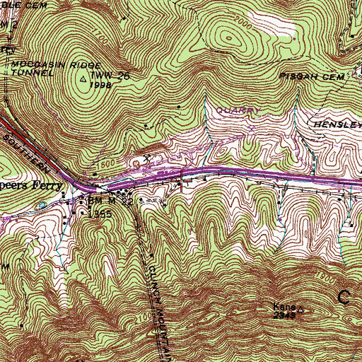 Topographic Map of Speers Ferry School (historical), VA