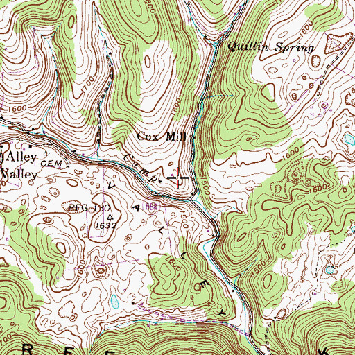 Topographic Map of Spencer Alley Cemetery, VA
