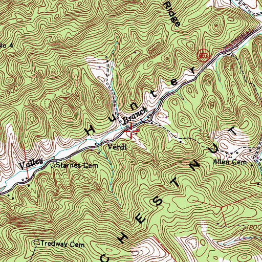 Topographic Map of George Starnes Cemetery, VA