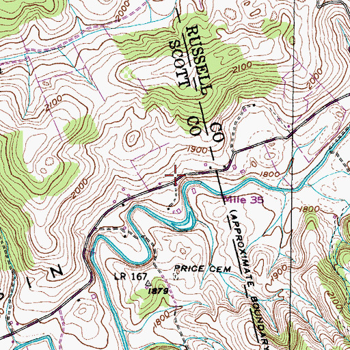 Topographic Map of Sutton Cemetery, VA