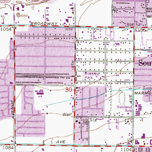 Topographic Map of Roesley Park, AZ