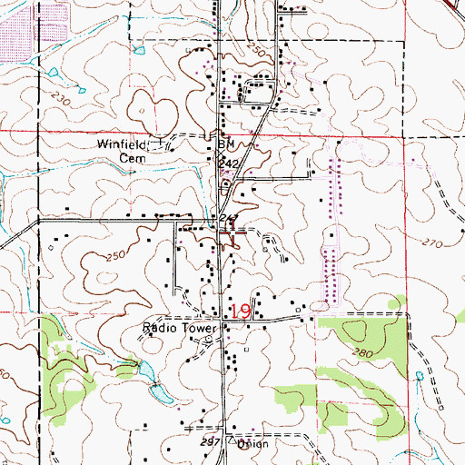 Topographic Map of Coffee Springs Cumberland Presbyterian Church (historical), AL