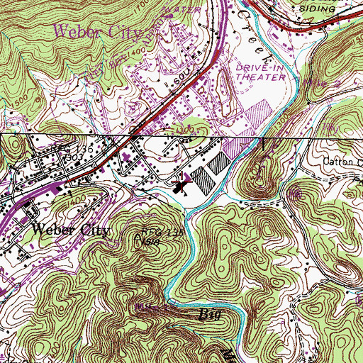 Topographic Map of Weber City Elementary School, VA