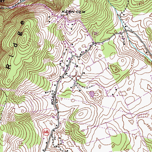 Topographic Map of Wells Cemetery, VA