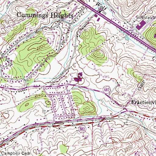 Topographic Map of Abingdon Elementary School, VA