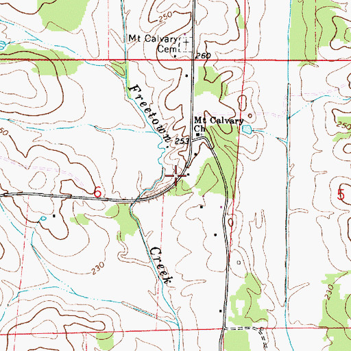 Topographic Map of Freetown, AL