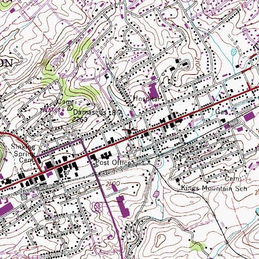 Topographic Map of Abington United Methodist Church, VA