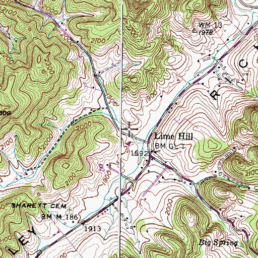 Topographic Map of Bethany Church (historical), VA