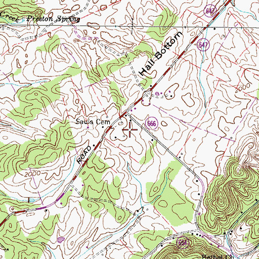 Topographic Map of Booker, VA