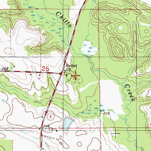 Topographic Map of Friendship Church (historical), AL