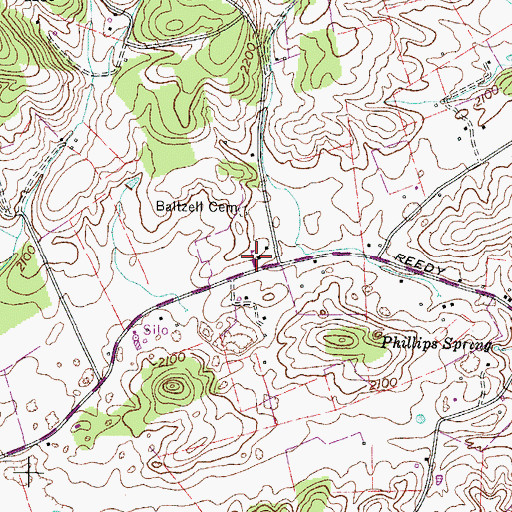 Topographic Map of Bufallo Pond School, VA