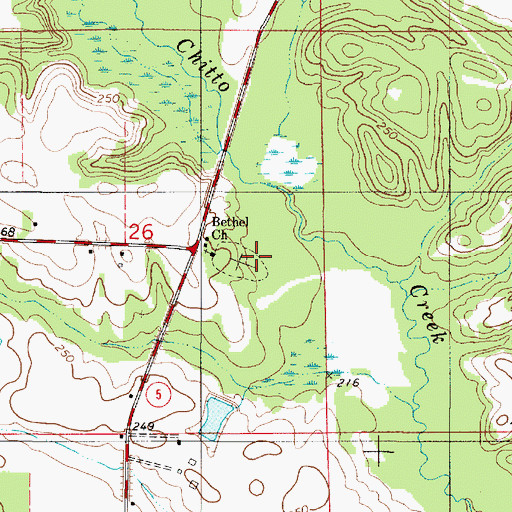 Topographic Map of Friendship Cemetery, AL