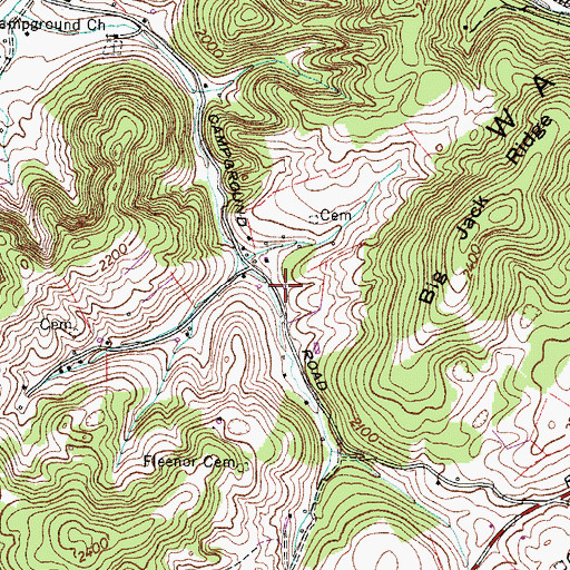 Topographic Map of Chinquapin School (historical), VA