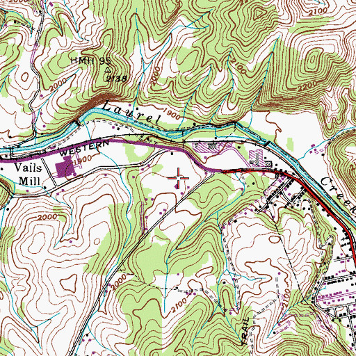 Topographic Map of Damascus Middle School, VA