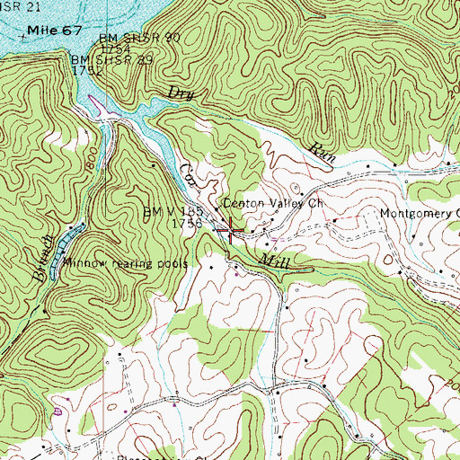 Topographic Map of Denton Valley School (historical), VA