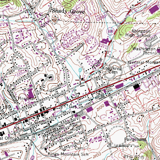 Topographic Map of East Fork Wolf Creek, VA